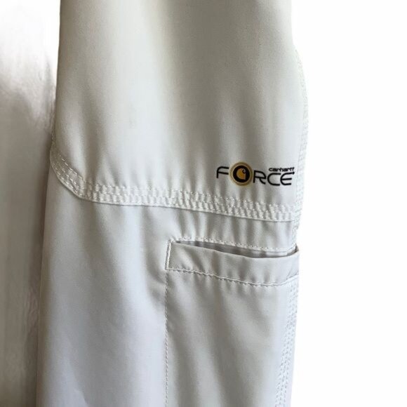 Carhartt Force Scrub Pants Drawstring Cargo Medium Petite White - Picture 2 of 7